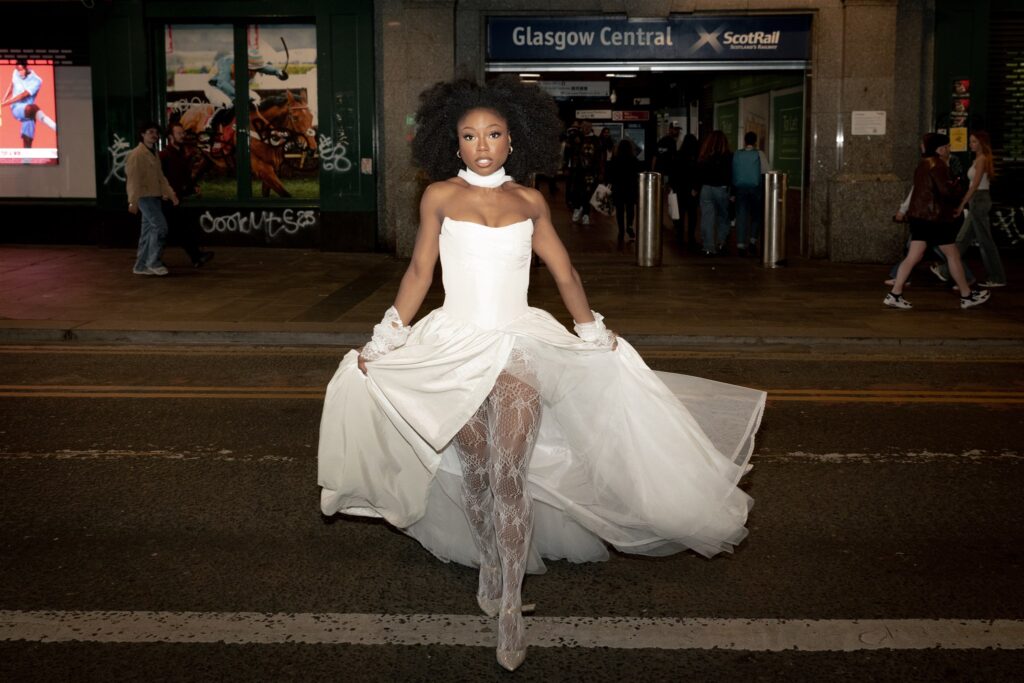 Bride in a city setting.