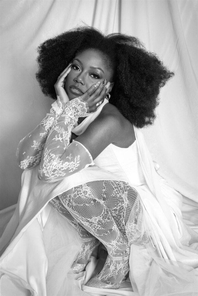 Bride in a studio setting. A Canvas background.
Editorial Wedding Photographer in Edinburgh.