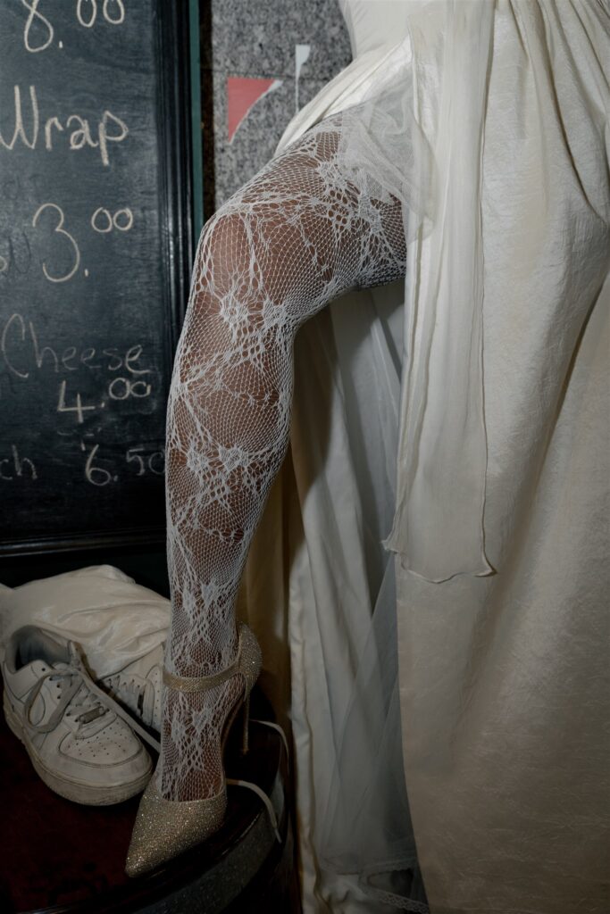Bride in a city setting.