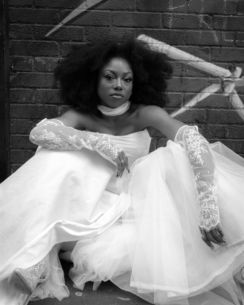 Bride in a city setting.