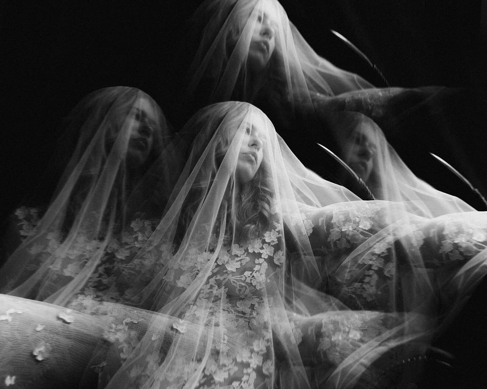 A bride under a veil