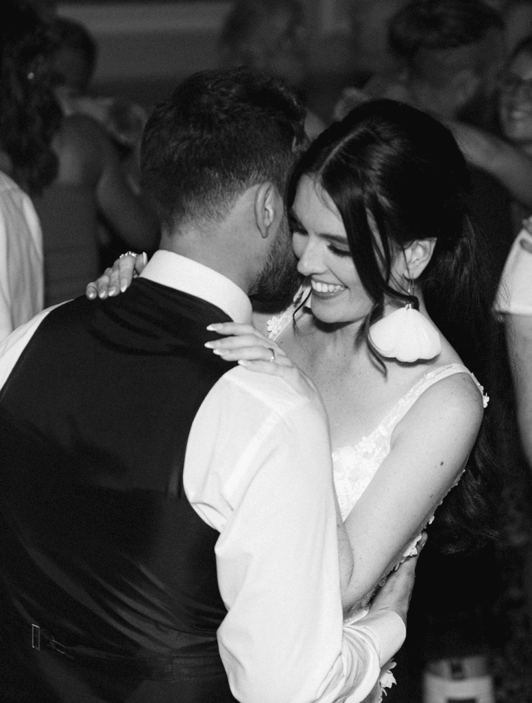 Intimate wedding photographs of a bride and groom sharing a quiet moment